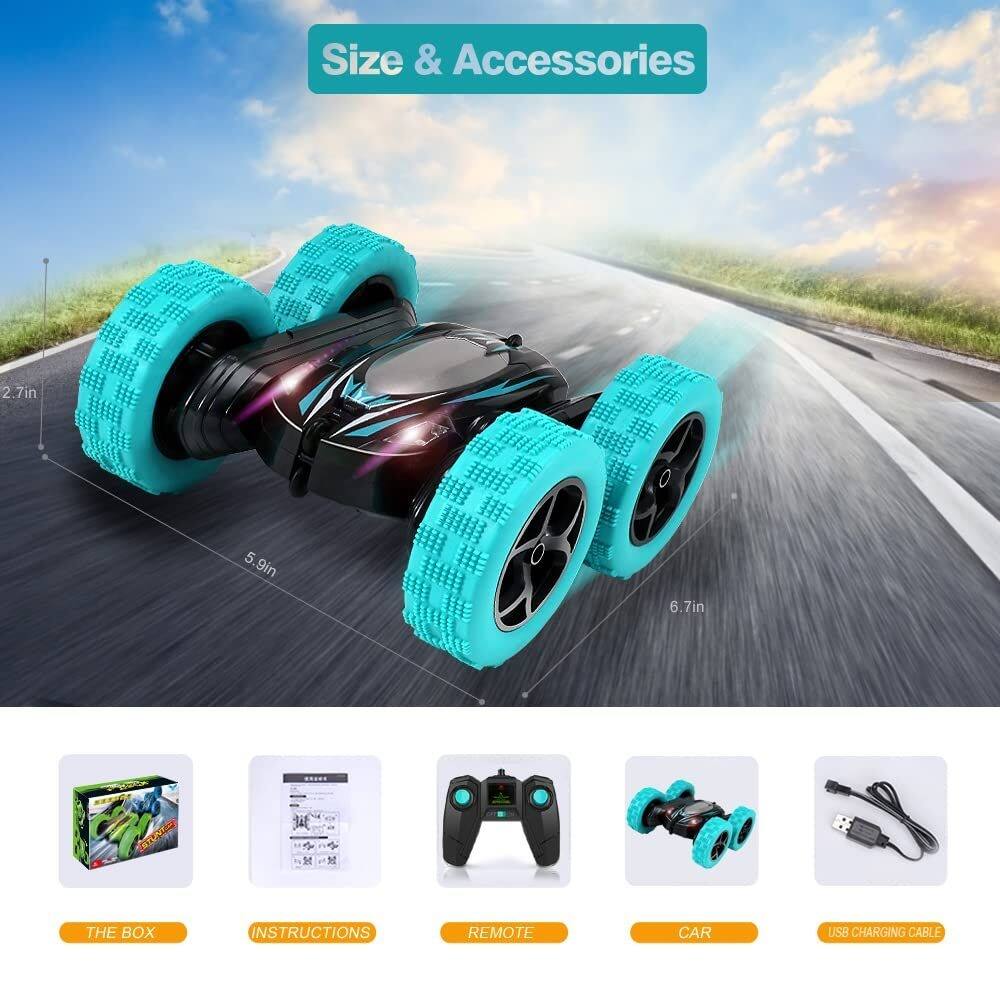 Size & Accessories  
2.7in  
5.9in  
6.7in  

THE BOX  
INSTRUCTIONS  
REMOTE  
CAR  
USB CHARGING CABLE