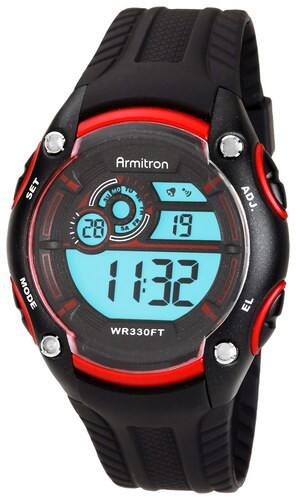 Front Standard. Armitron - Men's Sport Digital Chronograph Watch - Black/Red.