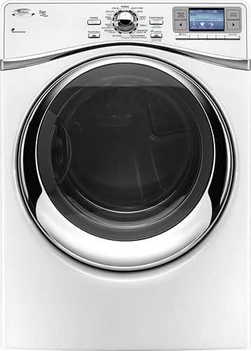 Front Standard. Whirlpool - 7.4 Cu. Ft. 13-Cycle Steam Electric Dryer - White.