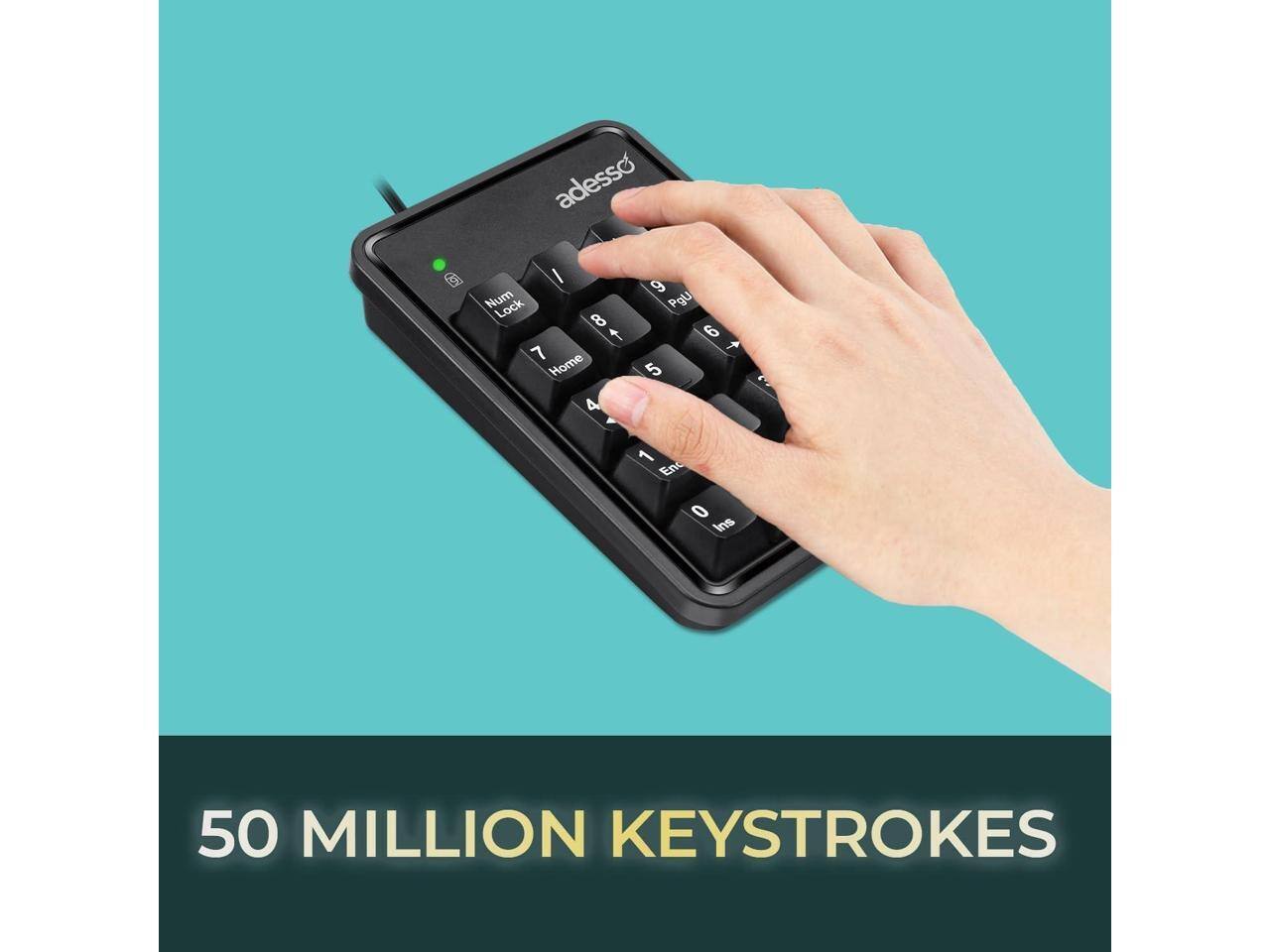 adesso  
Num Lock 8 7 Home 4 9 PgU 6 - 5 1 End 0 Ins  
50 MILLION KEYSTROKES