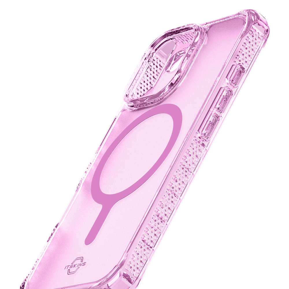Alt View 5. Itskins - HYBRID R // VAPOR MagSafe Case for Apple iPhone 17 - Light Pink.