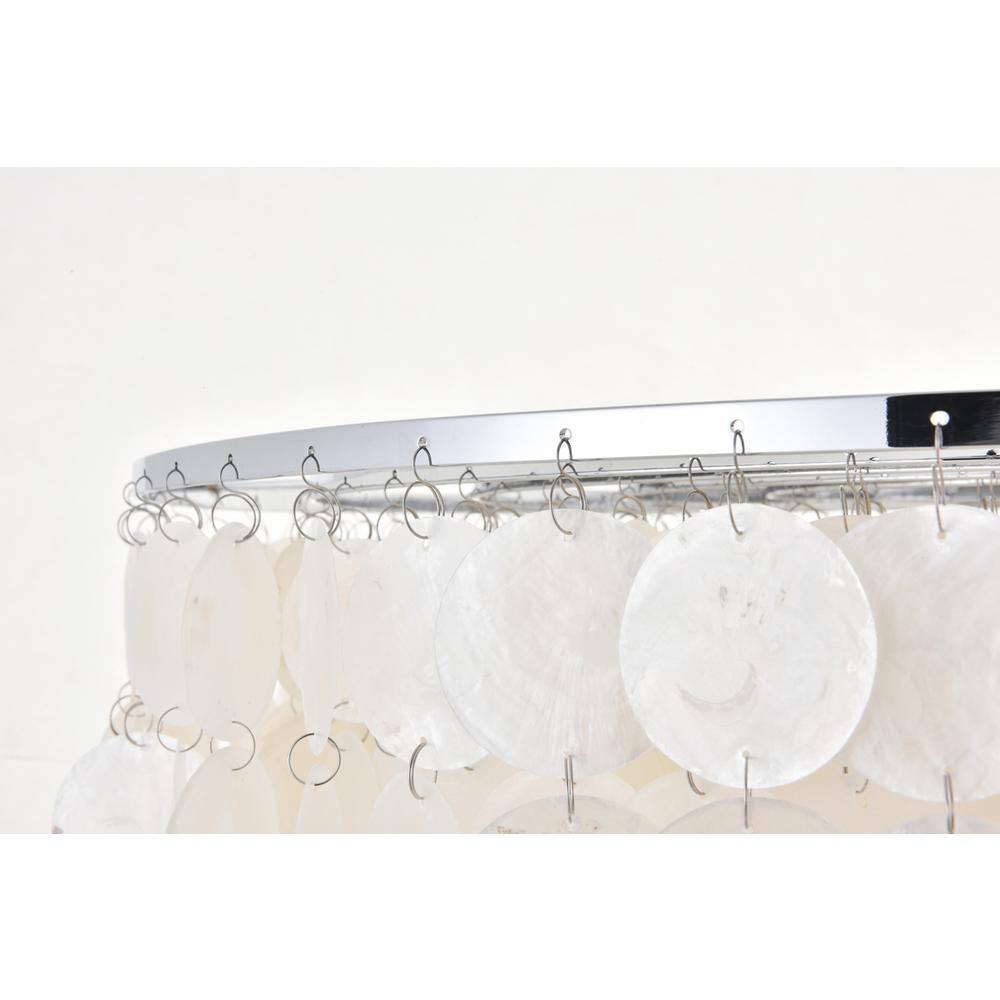 Alt View 2. Living District - Selene 6 light Chrome Pendant - Chrome And White.