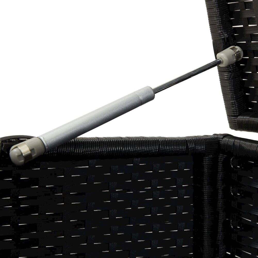 Alt View 4. vidaXL - vidaXL Patio Storage Box Poly Rattan Black - Black.