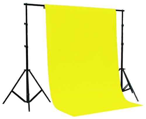 Front. RPS Studio - 8' x 9' Portable Background Stand - Yellow.