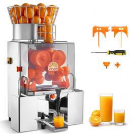 VEVOR - Commercial Orange Juicer Machine, 120W Electric Automatic Orange Squeezer, Lemon Citrus Pomegranates Extractor - Orange;Silver