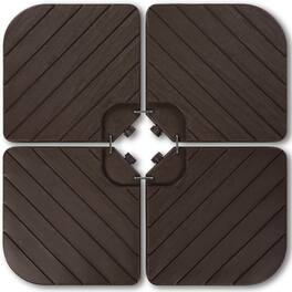 Best Choice Products - 4-Piece Cantilever Umbrella Base Weight Set, Fillable with Water/Sand, Wood Grain Finish - Brown - Wood Grain Brown