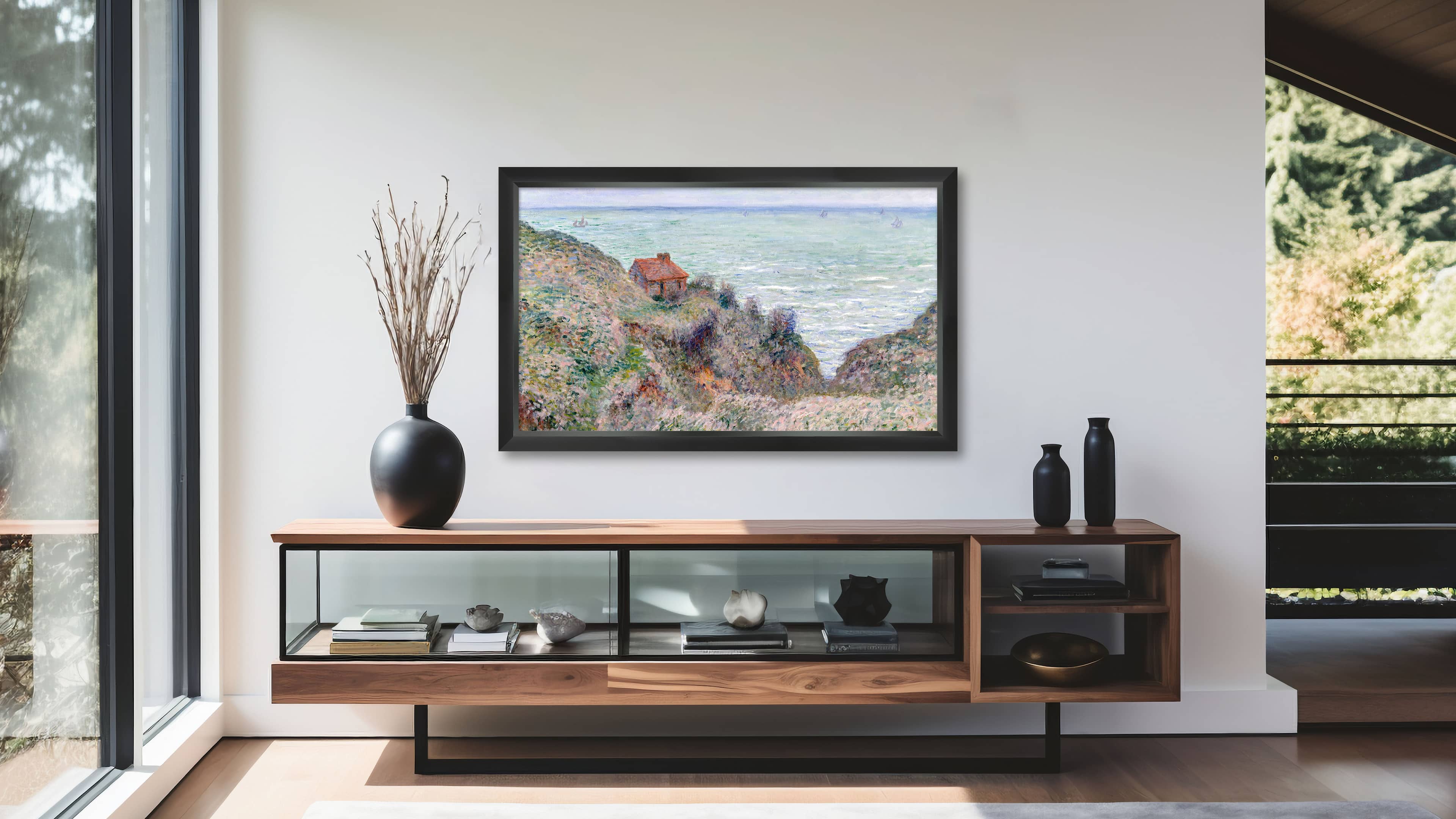 Alt View 14. Deco TV Frames - 50" Slim Bezel for Samsung The Frame TV - Modern Tuxedo Black.