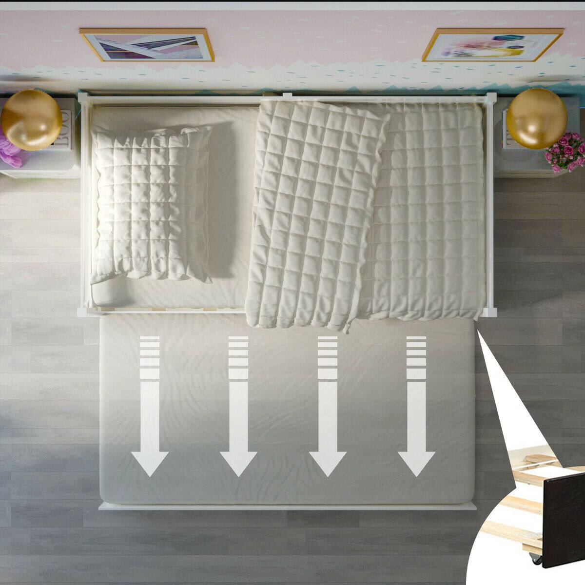 Alt View 5. Costway - Costway Twin Size Trundle Daybed Wooden Slat Support Mattress Platform - White.