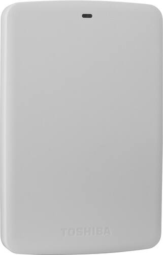 Toshiba - Canvio Basics 1TB External USB 3.0 Portable Hard Drive - White - Angle