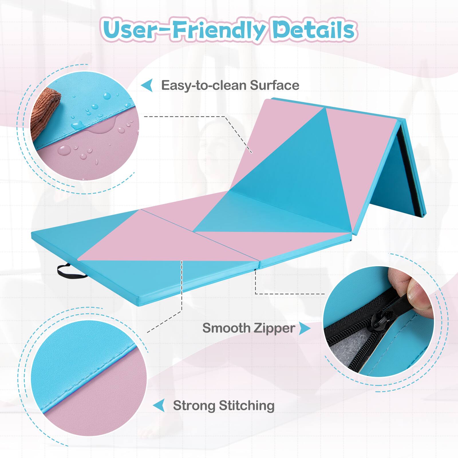 User-Friendly Details

- Easy-to-clean Surface
- Smooth Zipper
- Strong Stitching