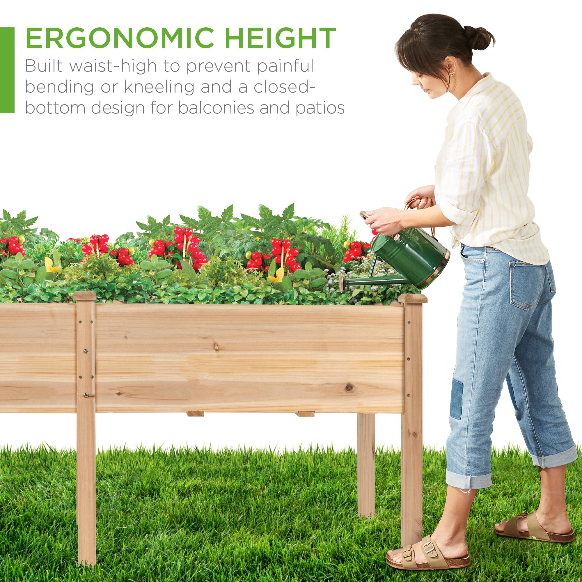 ERGONOMIC HEIGHT  
Built waist-high to prevent painful bending or kneeling and a closed-bottom design for balconies and patios