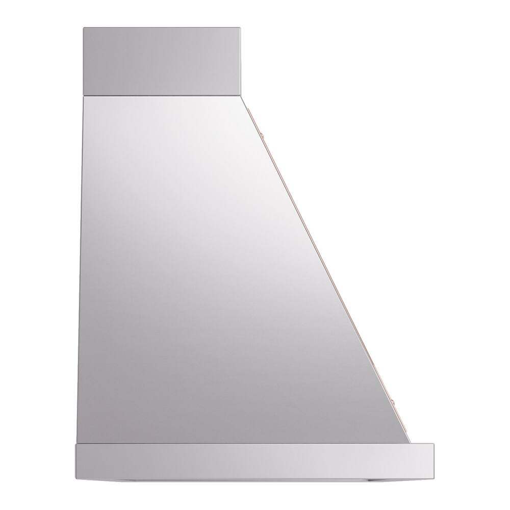 Alt View 2. ILVE - ILVE Nostalgie II Noblesse 60 inch Ducted Wall Mount Range Hood with 600 CFM (Stainless Steel, Copper Trim) - Stainless Steel.