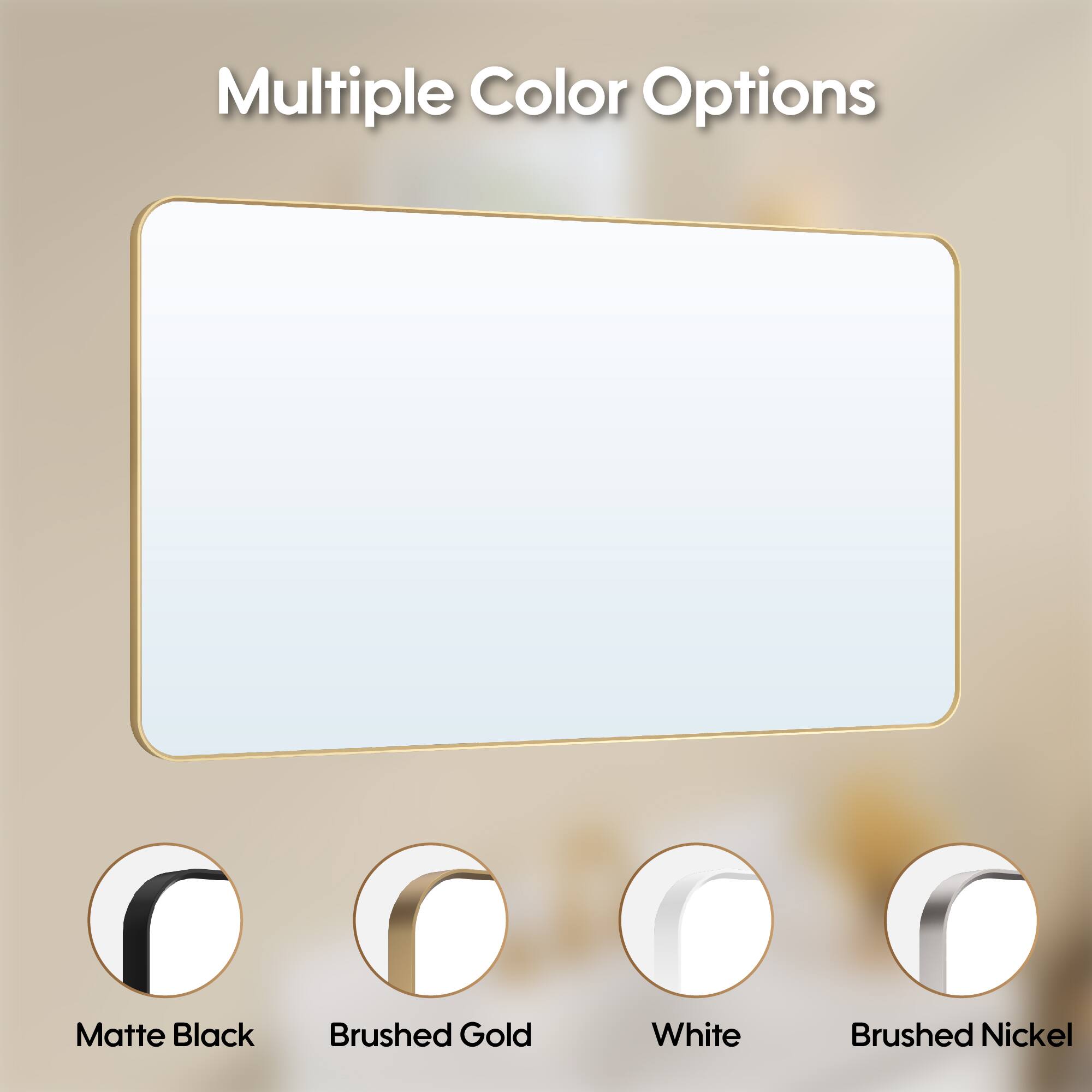 Multiple Color Options: Matte Black, Brushed Gold, White, Brushed Nickel