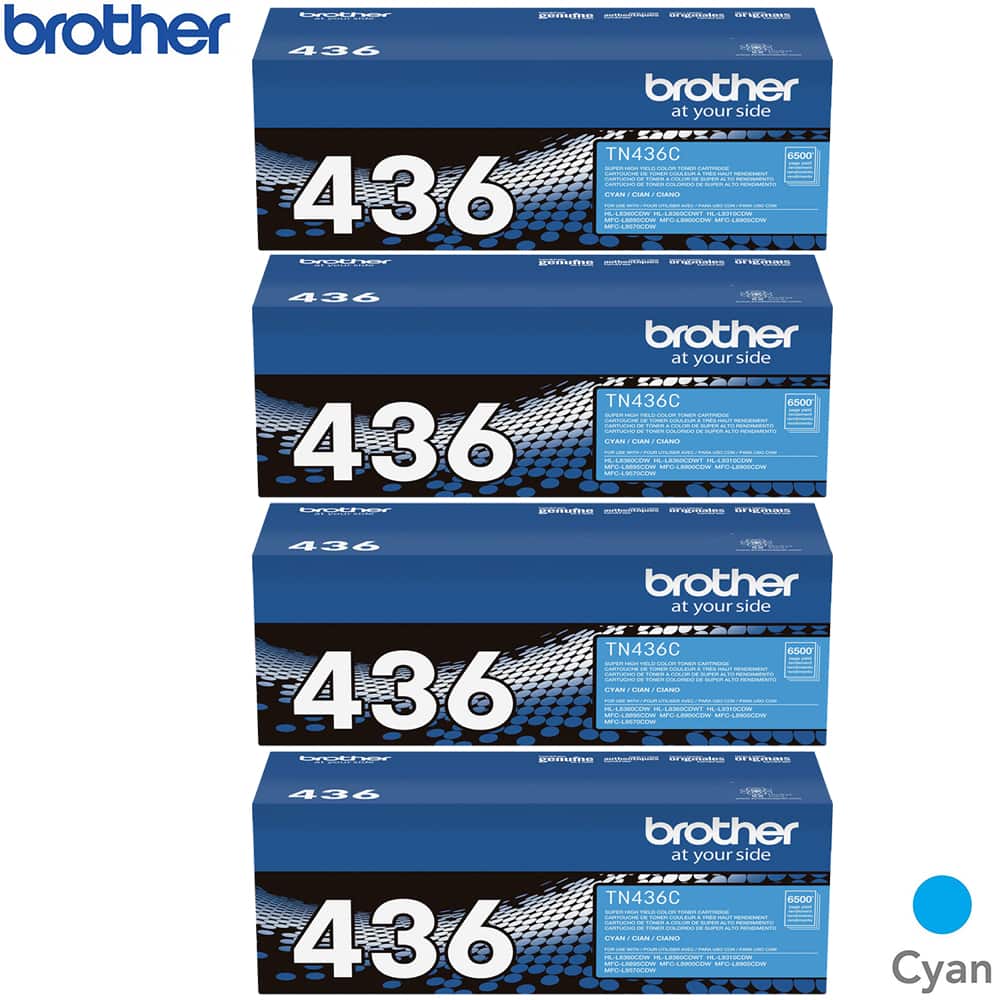 Brother - Super High-yield Toner Cartridge Cyan 4 Pack Bundle