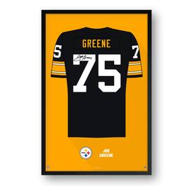 Sporticulture - Joe Greene Pittsburgh Steelers Framed 27" x 39" Retired Jersey Art Print - Multicolor