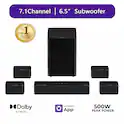 Poseidon D80 Boom 7.1 Channel Sound bar with Dolby Atmos, Surround sound system for tv, 500W