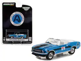 Greenlight - 1970 Ford Mustang Mach 1 428 Cobra Jet Convertible "Atlanta Int’l Raceway Official Pace Car" Hobby Exclusive 1/64 - Blue and Black
