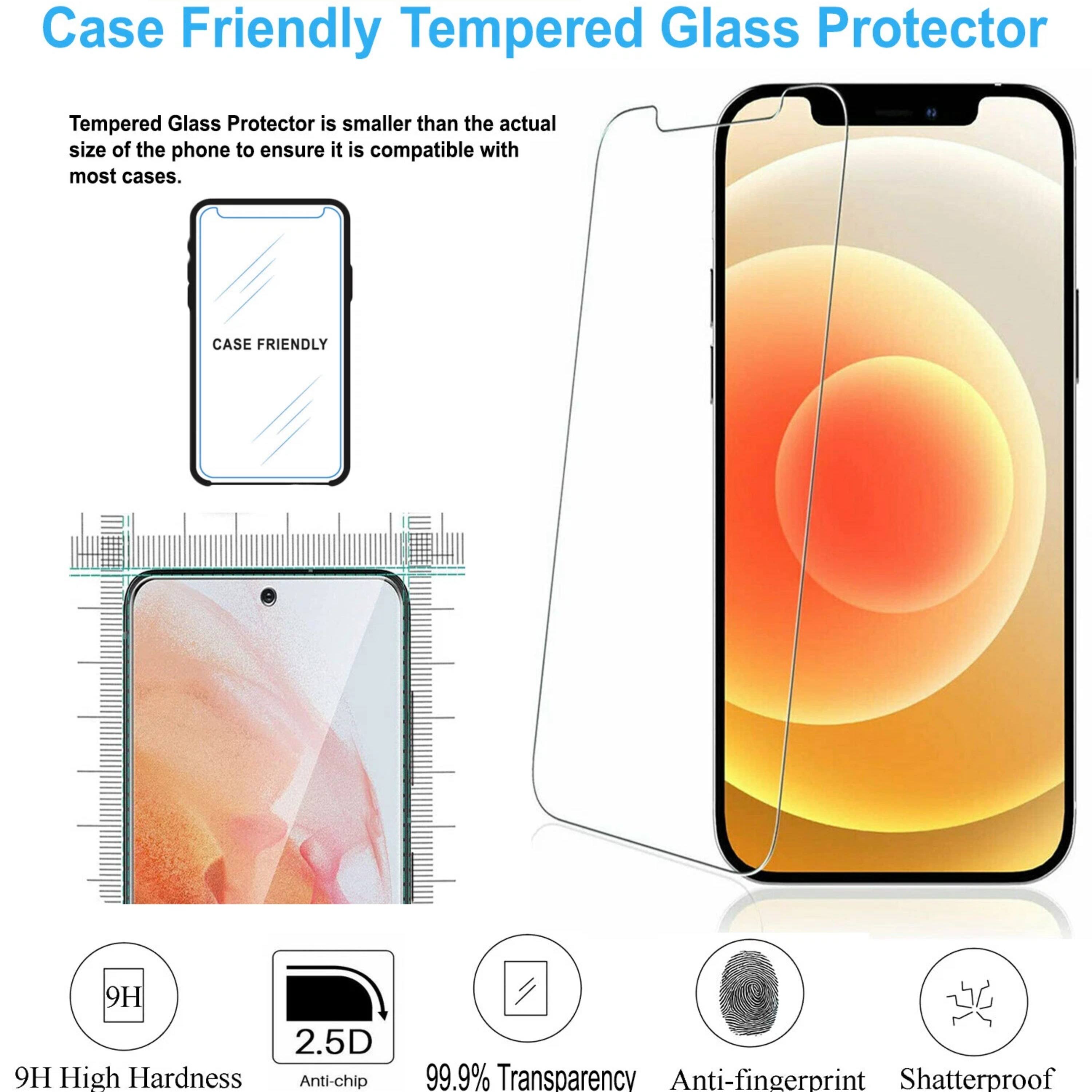 Case Friendly Tempered Glass Protector

Tempered Glass Protector is smaller than the actual size of the phone to ensure it is compatible with most cases.

9H High Hardness
2.5D
99.9% Transparency
Anti-fingerprint
Shatterproof