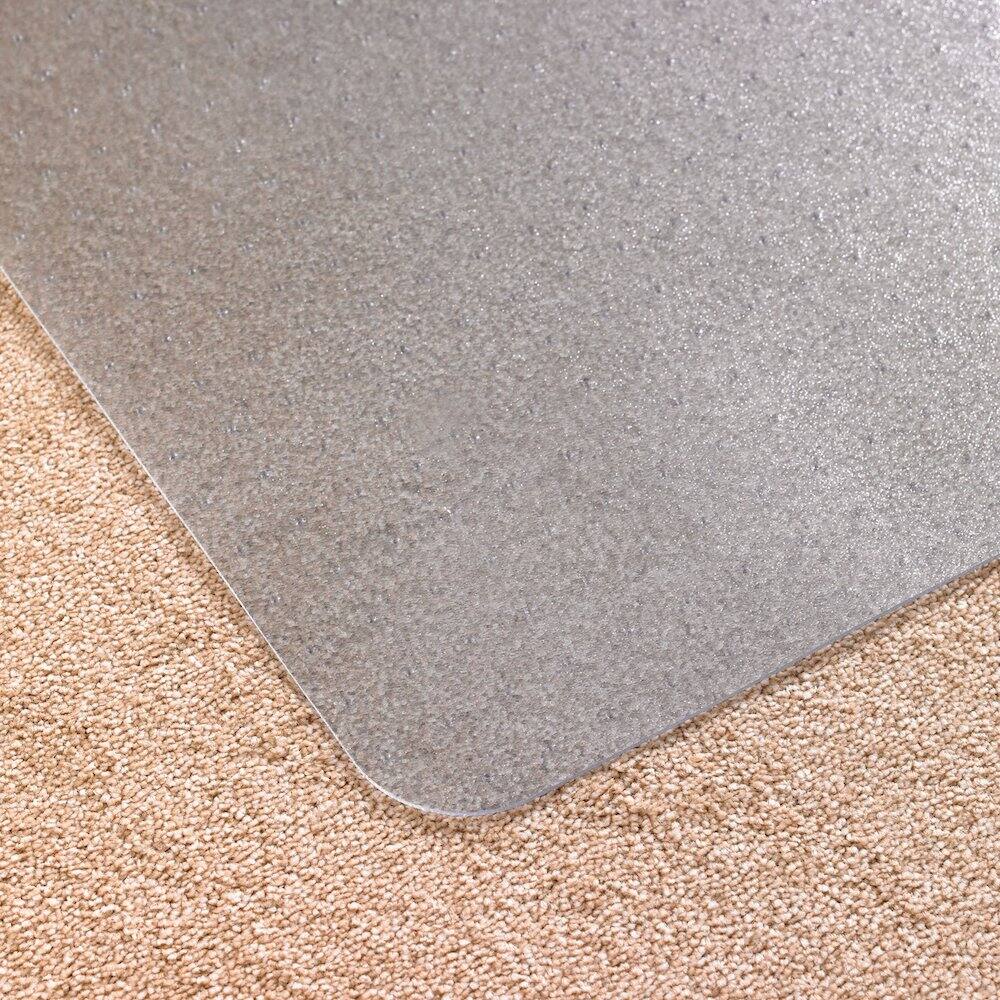 Angle. Floortex - Vinyl Rectangular Chair Mat for Carpets up to 1/4" - 36" x 48" - Clear.