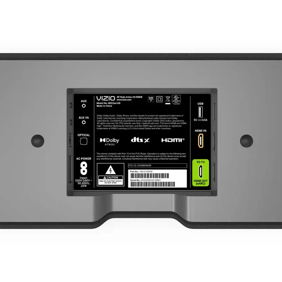 Alt View 16. VIZIO - M-Series All-in-One 2.1 Immersive Sound Bar with Dolby Atmos, DTS:X and Built In Subwoofers - Black.