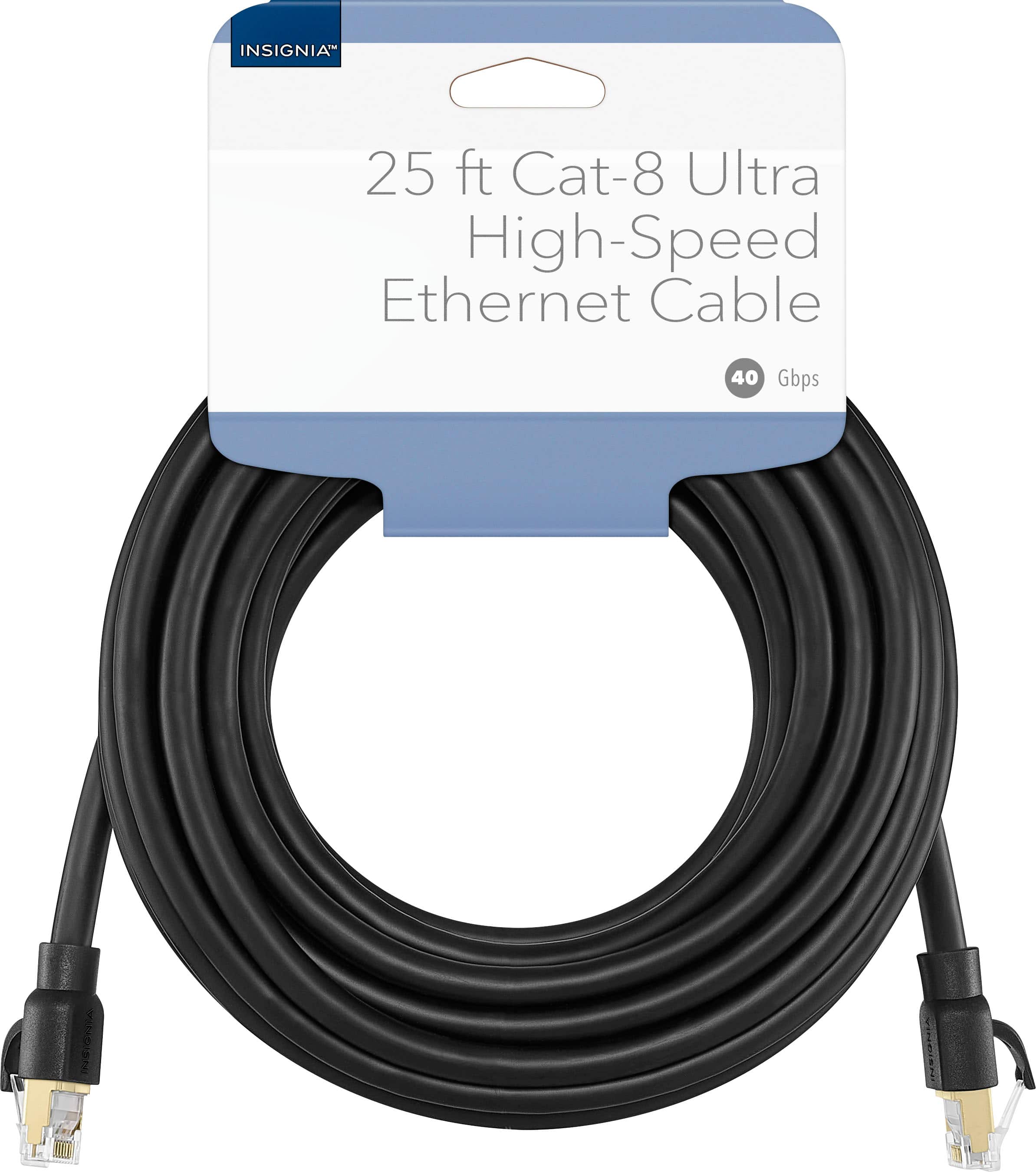 INSIGNIA
25 ft Cat-8 Ultra High-Speed Ethernet Cable
40 Gbps