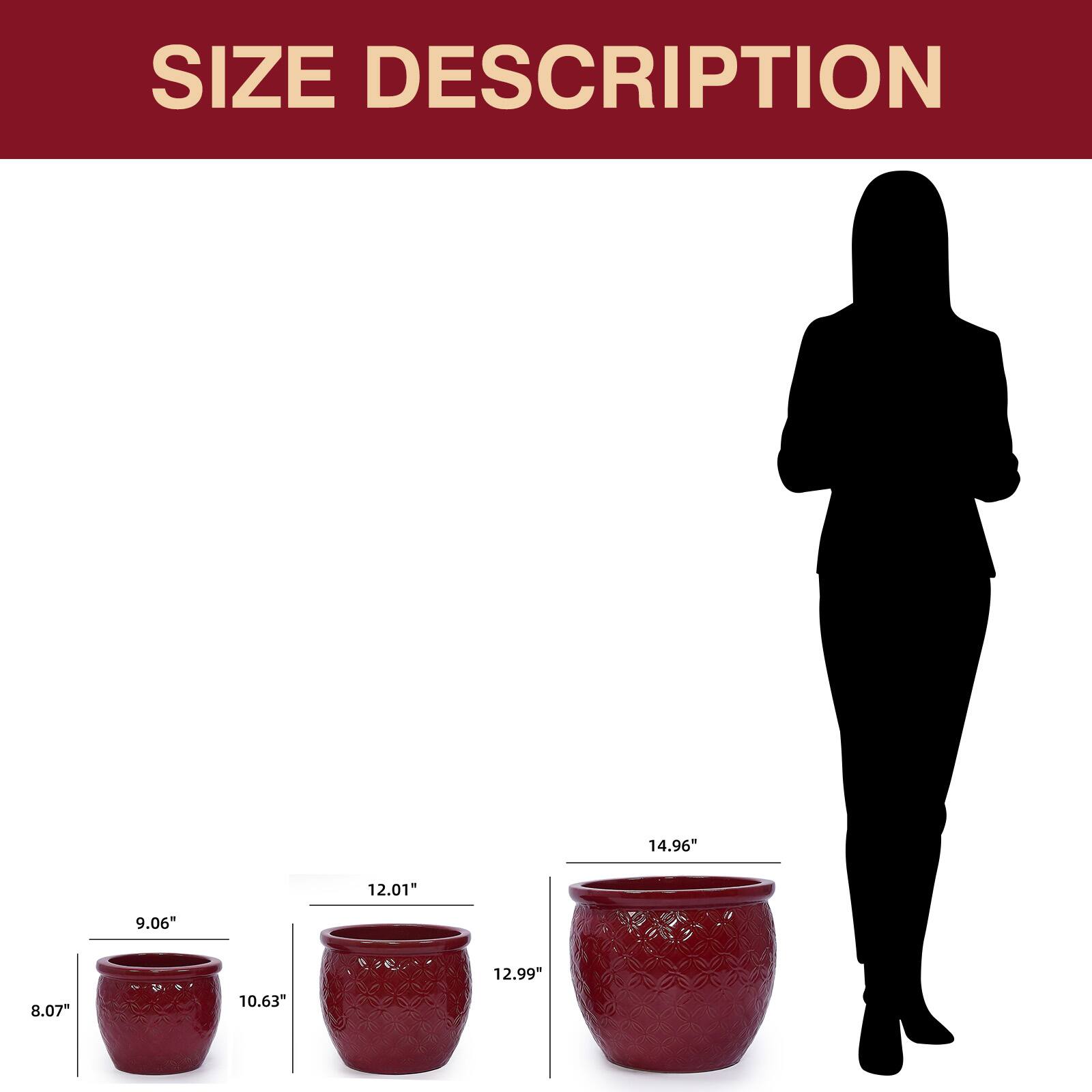 SIZE DESCRIPTION

14.96"  
12.01"  
9.06"  
8.07"  
10.63"  
12.99"