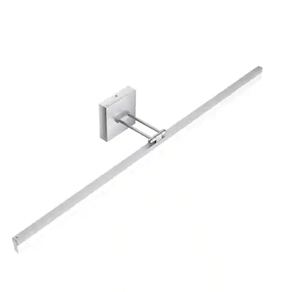 Front. PO3TICJUNKI3 - Led Modern Vanity Light w Adjustable Matte Bathroom Fixtures Over Mirror - Silver 40 inch.