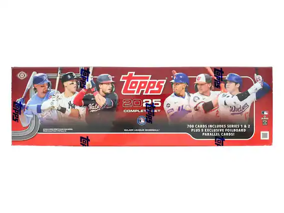 H LOPPS K SAL - a nio TOpPS N Natio - U tpPS 2025 24 COMPLET LET Opps MA LEAQUE BASEBALL TOPPS 2 Dodes 700 CARDS INCLUDES SERIES 1 & 2 PLUS 5 EXCLUSIVE FOILBOARD PARALLEL CARDS!
