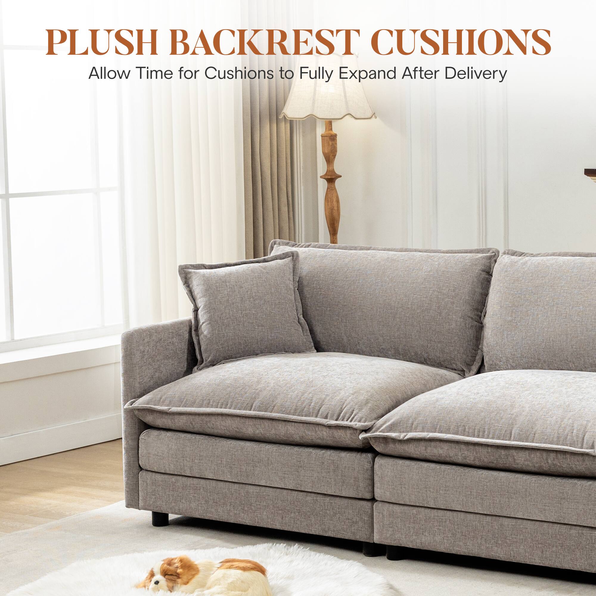 PLUSH BACKREST CUSHIONS  
Allow Time for Cushions to Fully Expand After Delivery