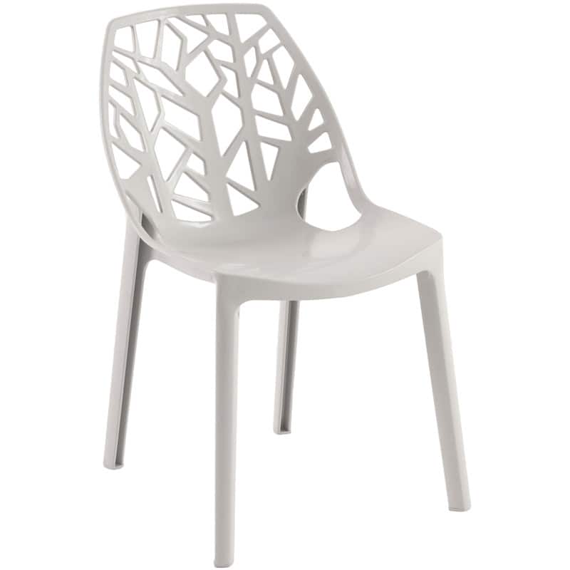 Photos - Garden Furniture LeisureMod  Cornelia Modern Stackable Accent Dining Chair with Cut Out Backrest Design for Dining Rooms or Patios - Solid G 