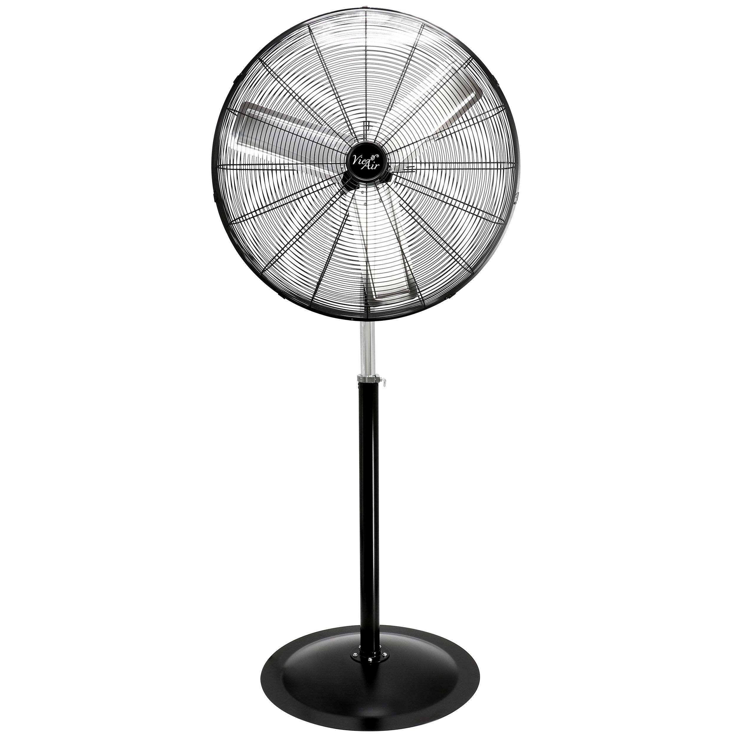 Alt View 7. VieAir - Vie Air 30 Inch Industrial Heavy Duty Pedestal Oscillating Metal Stand Fan - Black.