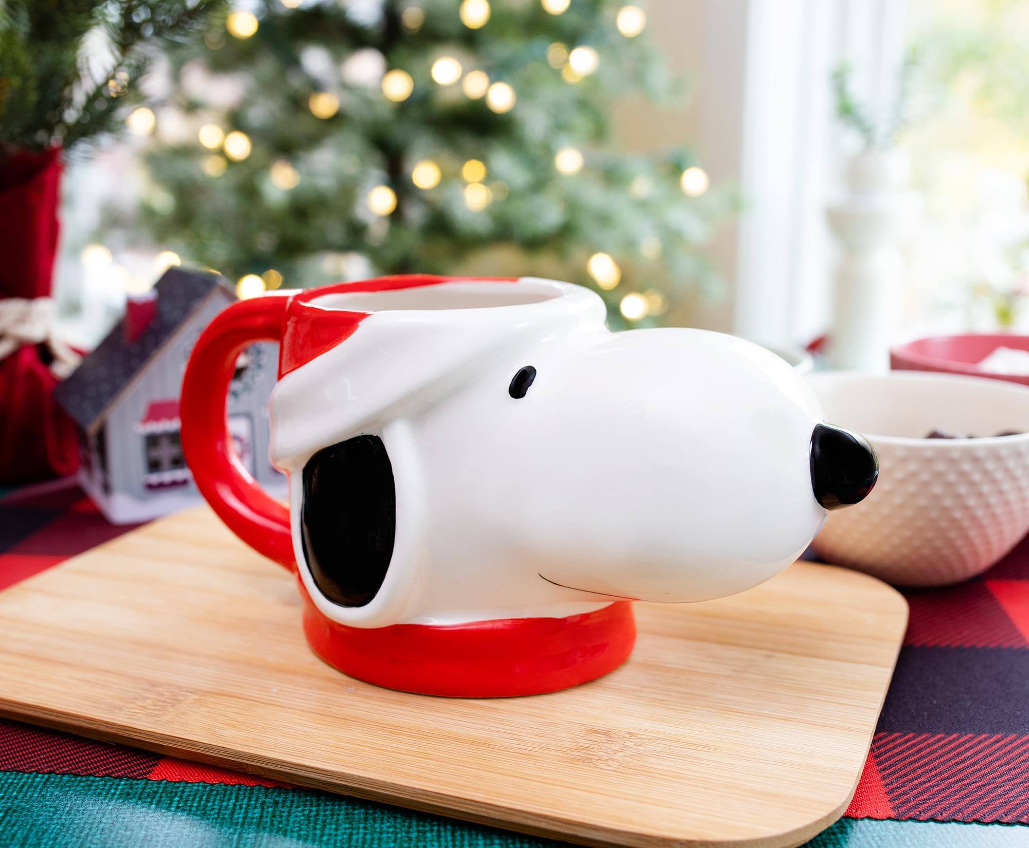 Alt View 2. Silver Buffalo - Peanuts Snoopy Christmas 3D Sculpted Ceramic Mug | Holds 20 Ounces - White.