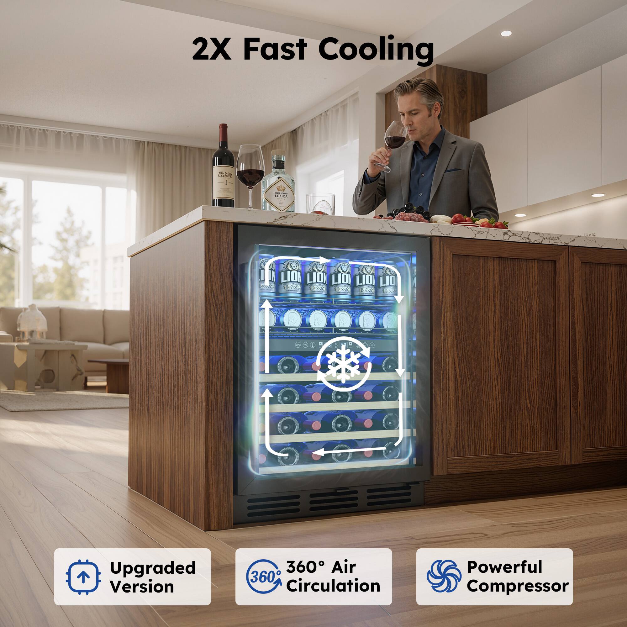 2X Fast Cooling

Upgraded Version

360° Air Circulation

Powerful Compressor