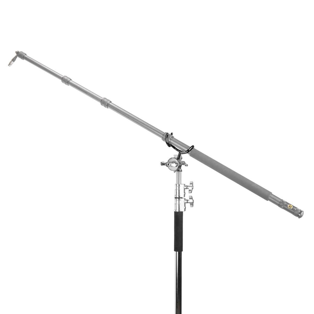 Alt View 3. Flashpoint - Flashpoint 10' C Stand on Turtle Base Kit, Chrome with Boom Pole Holder.