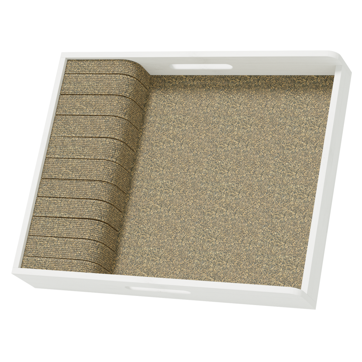 Front. Tooloton - Bamboo Drawer Organizer Tray, Knife Holder Insert for Kitchen Flatware Storage (Large, White) - White.