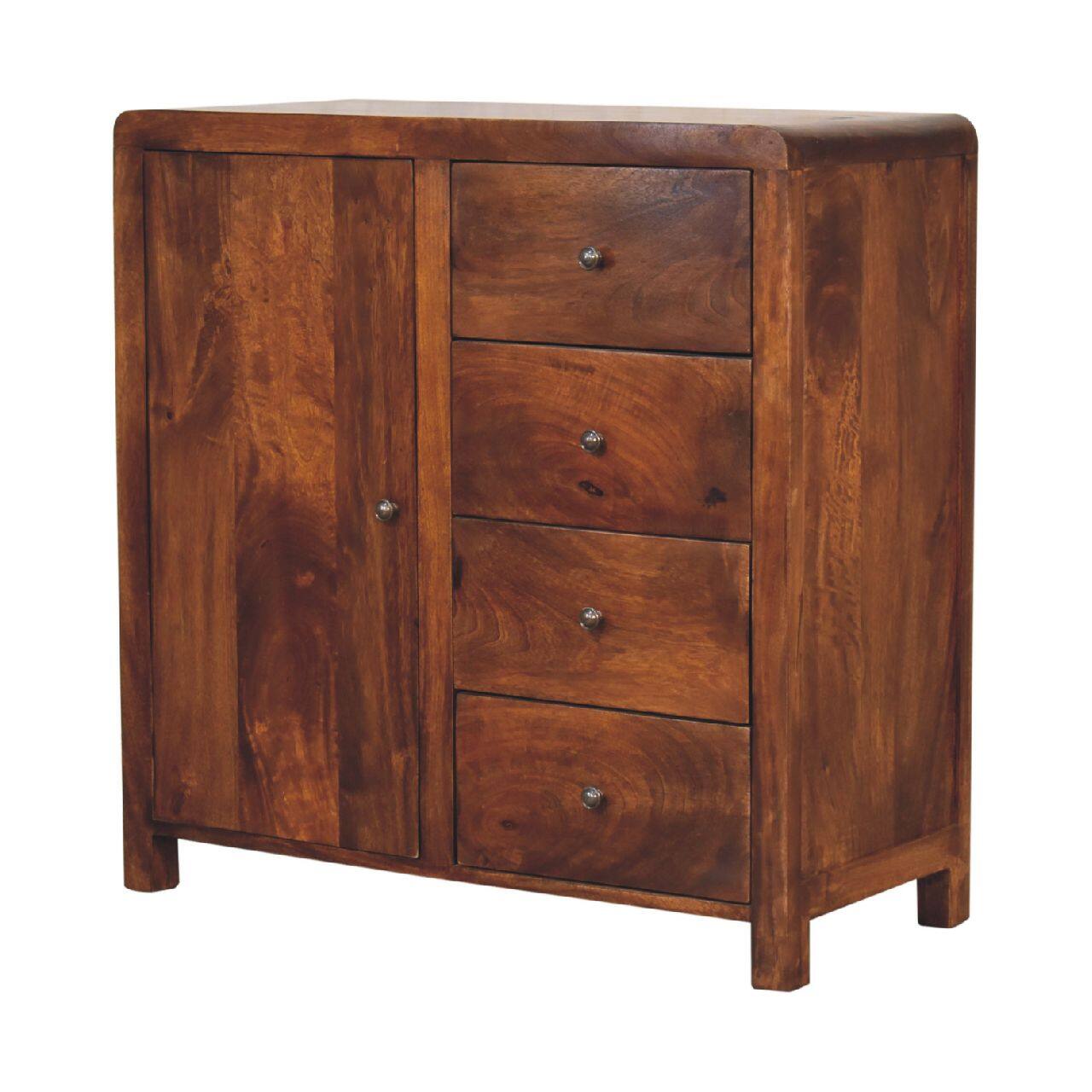 Left. Artisan Furniture - Artisan Furniture Solid Wood Aspen Cabinet, 4 Drawers, Brown - Brown.
