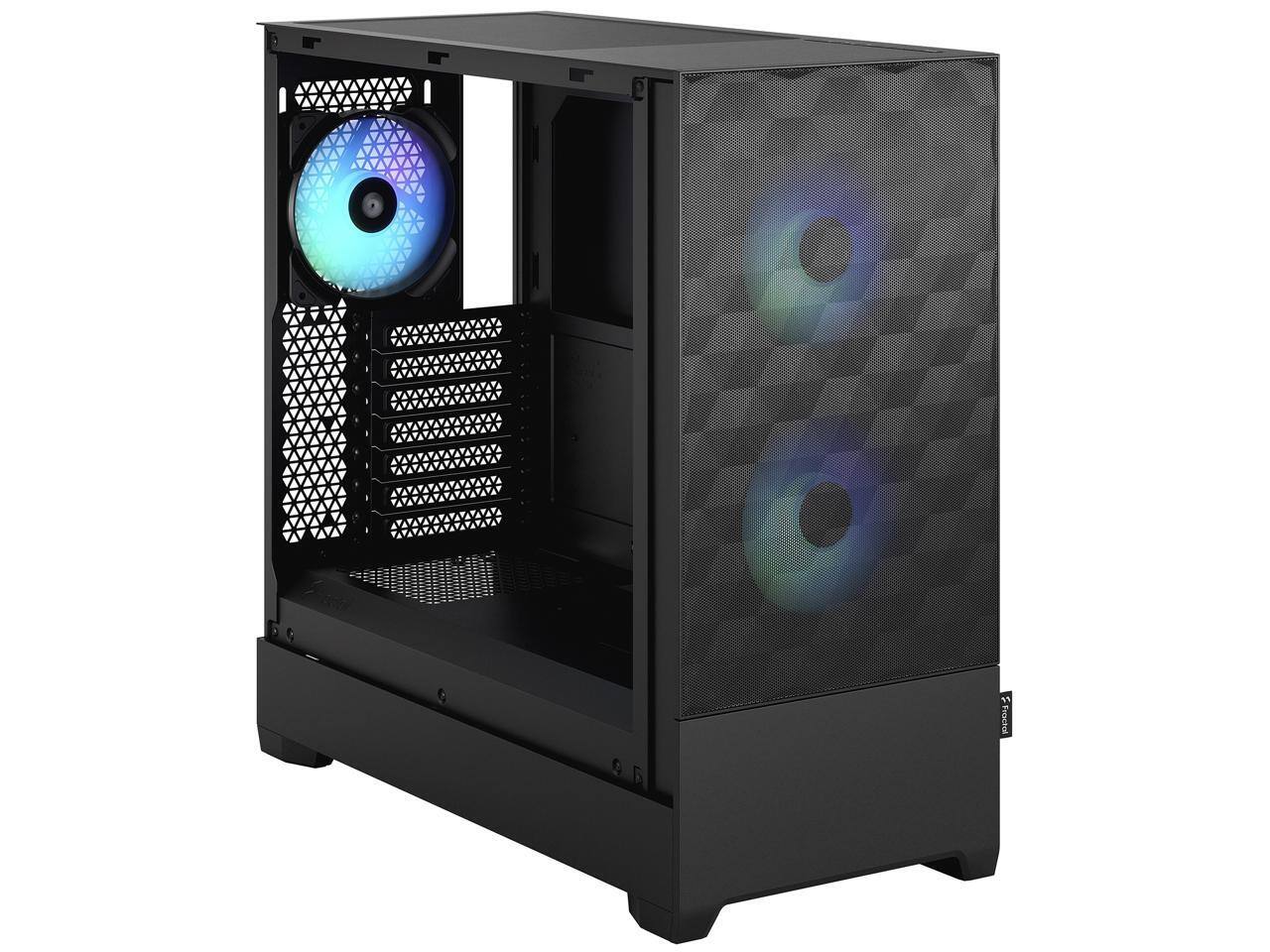 Alt View 4. Fractal Design - Fractal Design Pop Air RGB Black TG ATX High-Airflow Clear Tempered Glass Window Mid Tower Computer Case - Black.