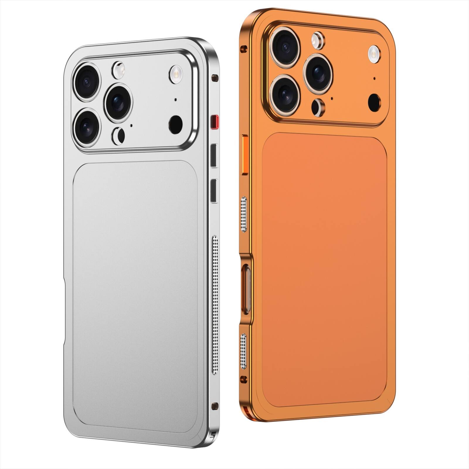 Back. UUCOVER - For Apple iPhone 16 Pro Case Transform to 17 Pro Max New Look, Metal Frame + Matte Back Panel Locking Buckle Phone Cover - Titaniumblue.