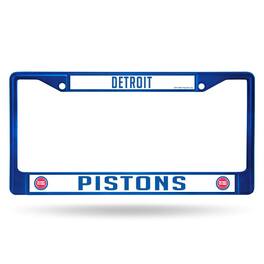 Rico Industries - Detroit Pistons NBA Blue Painted Chrome Metal License Plate Frame - Multi