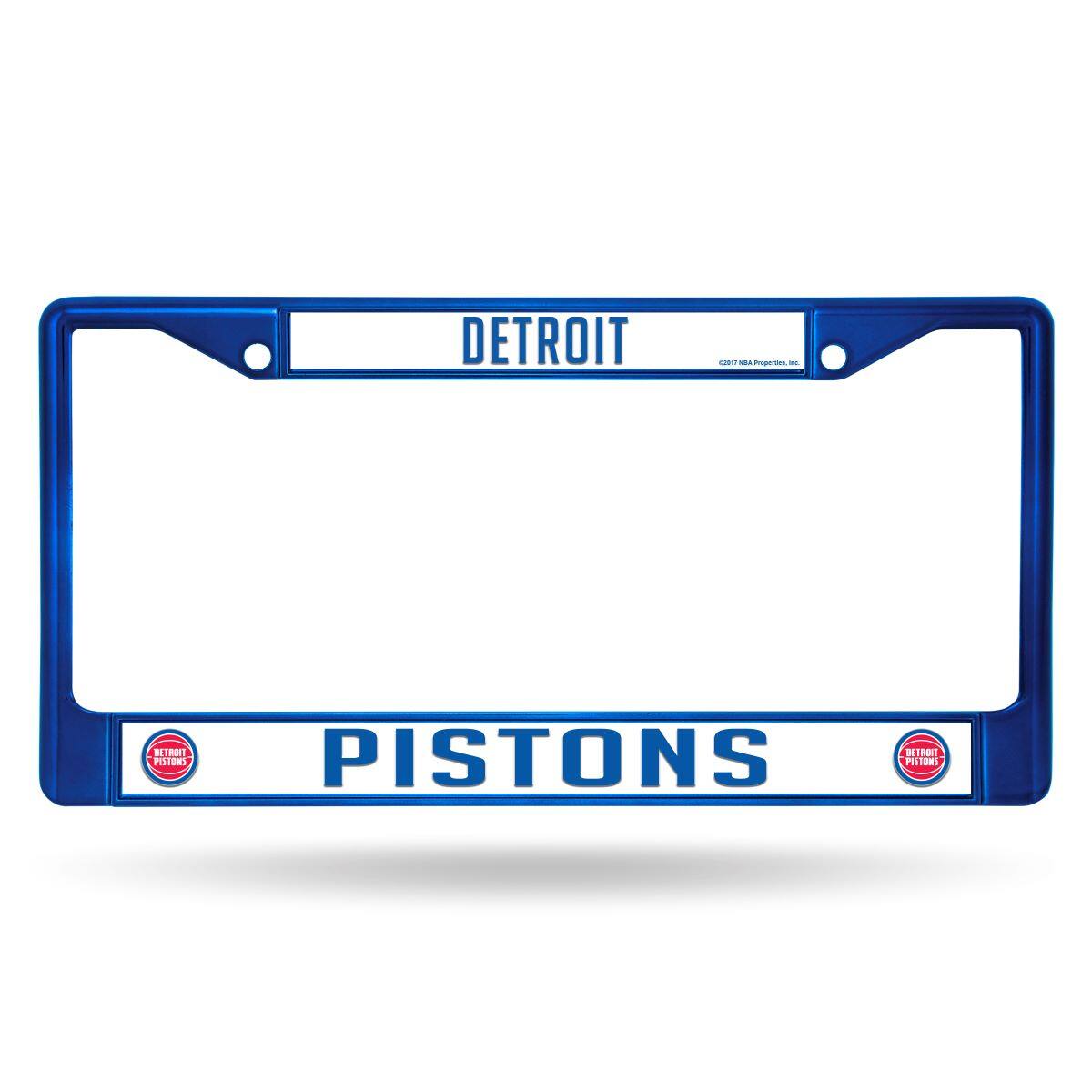 Detroit Pistons NBA Blue Painted Chrome Metal License Plate Frame