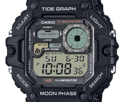 Casio Standard Digital Graph Moon Phase Resin Strap Quartz WS Casio Standard Digital Graph Moon Phase Resin Strap Quartz WS
