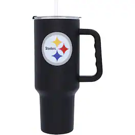 Logo Brands - Pittsburgh Steelers 40oz. Travel Tumbler with Handle - Multicolor