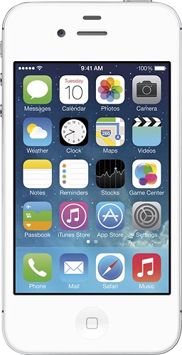  Apple - iPhone 4s 8GB Cell Phone - White (AT&amp;T)