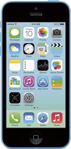 Front Standard. Apple - iPhone 5c 32GB Cell Phone - Blue (Sprint).
