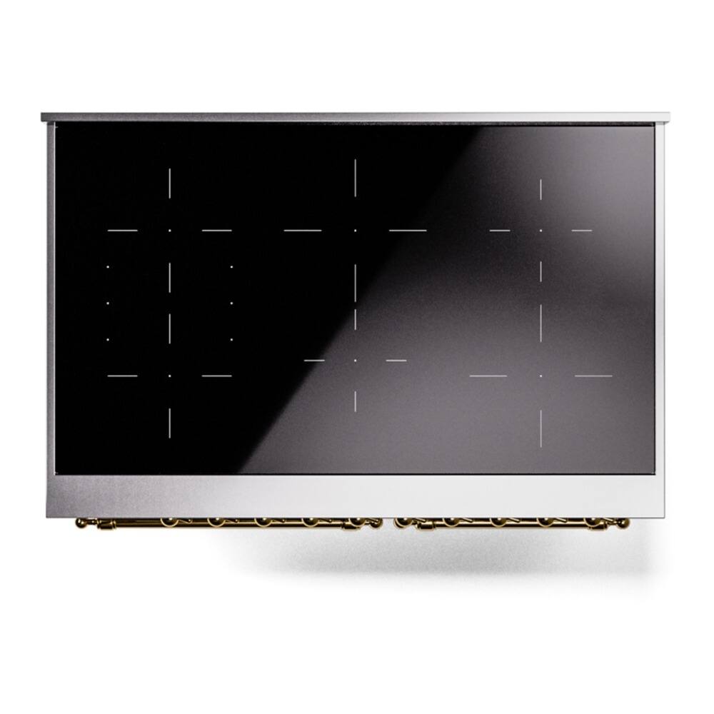 Alt View 6. ILVE - ILVE Nostalgie II 40 inch Induction Range with 6 Elements (Triple Glass Door, Stainless Steel, Brass) - Stainless Steel.