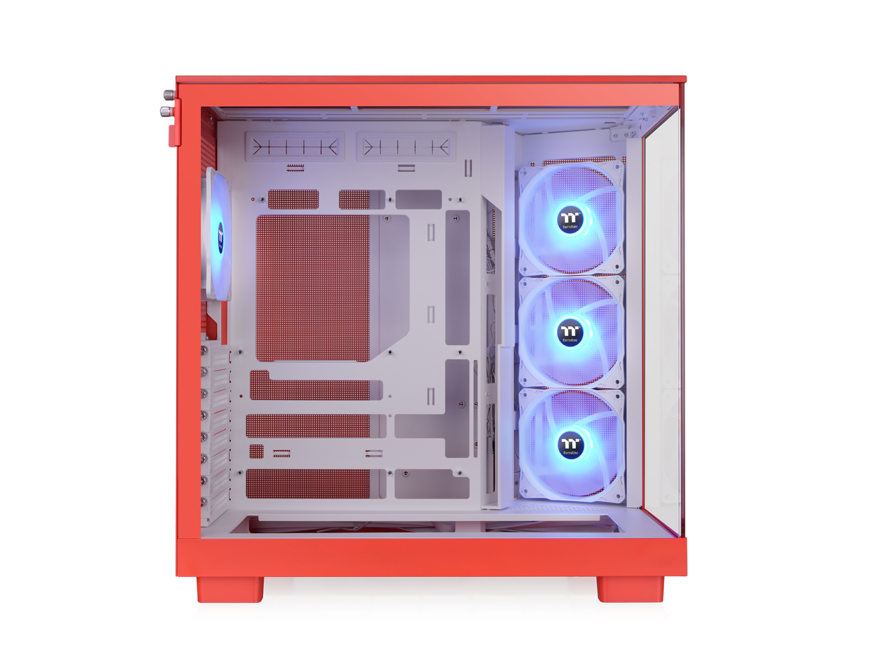 Alt View 1. Thermaltake - Thermaltake View 380 XL TG ARGB Case, 4x120mm Fans, 360mm Rad, 420mm GPU, Dual Chamber, Orange - Flaming Orange.