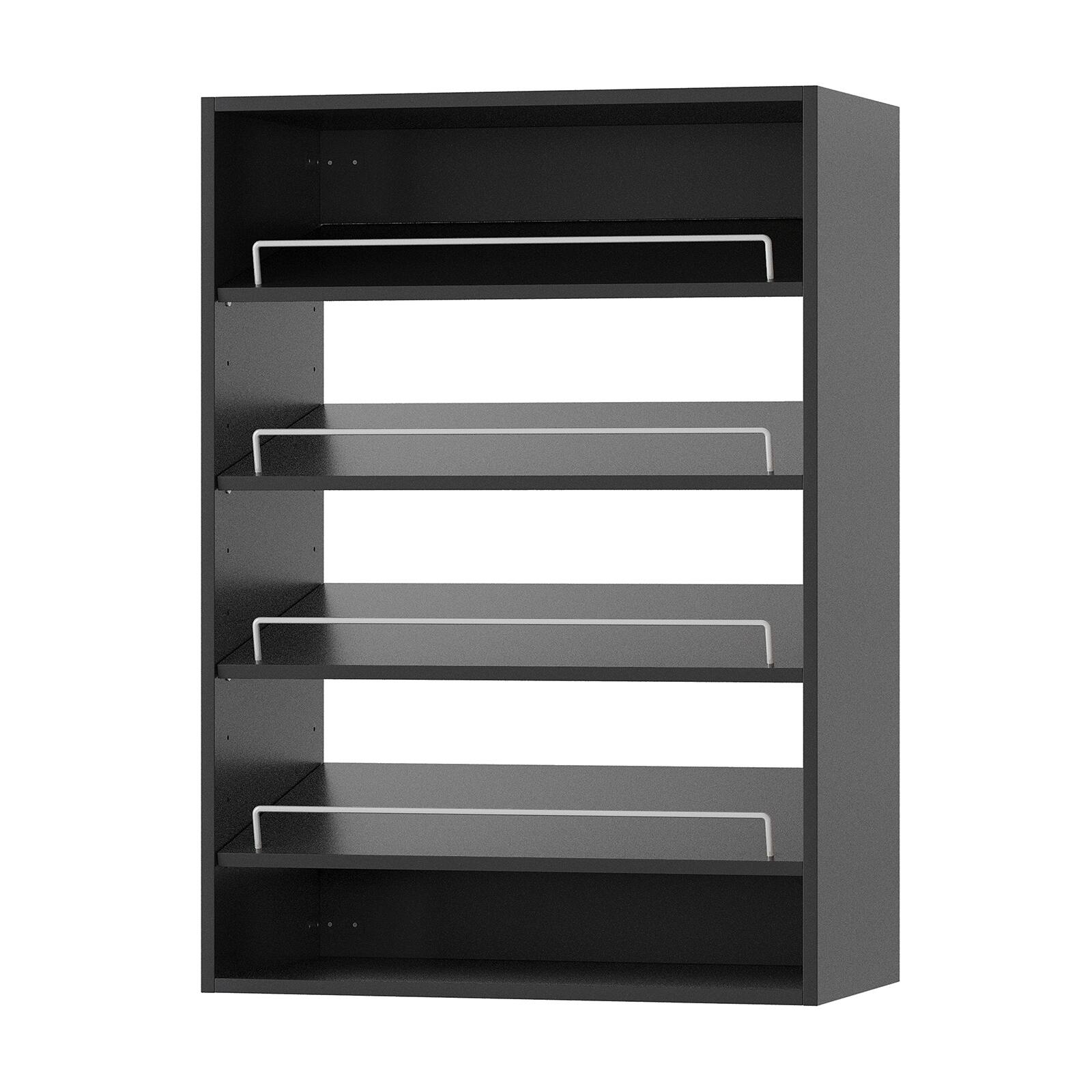 Alt View 4. LOVMOR - LOVMOR 25.5 in Black Shoe Shelf Short Tower-Customizable Wall Mounted Modular Closet System for Bedroom Closet - Black.
