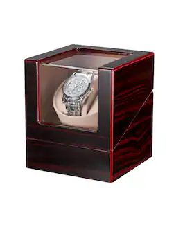 Unique Bargains - Luxury Wooden Automatic Watch Winder Box, Watch Winder with Quiet Motor, USB Cable, Birthday Gift for Him - Walnut