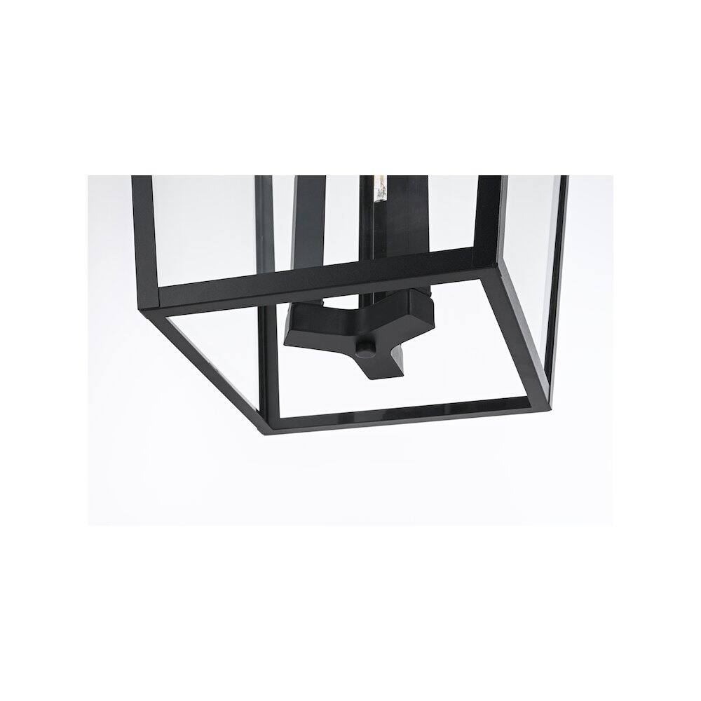 Alt View 2. Elegant Lighting - Oxford 7 inch Outdoor Pendant in Black - Black.