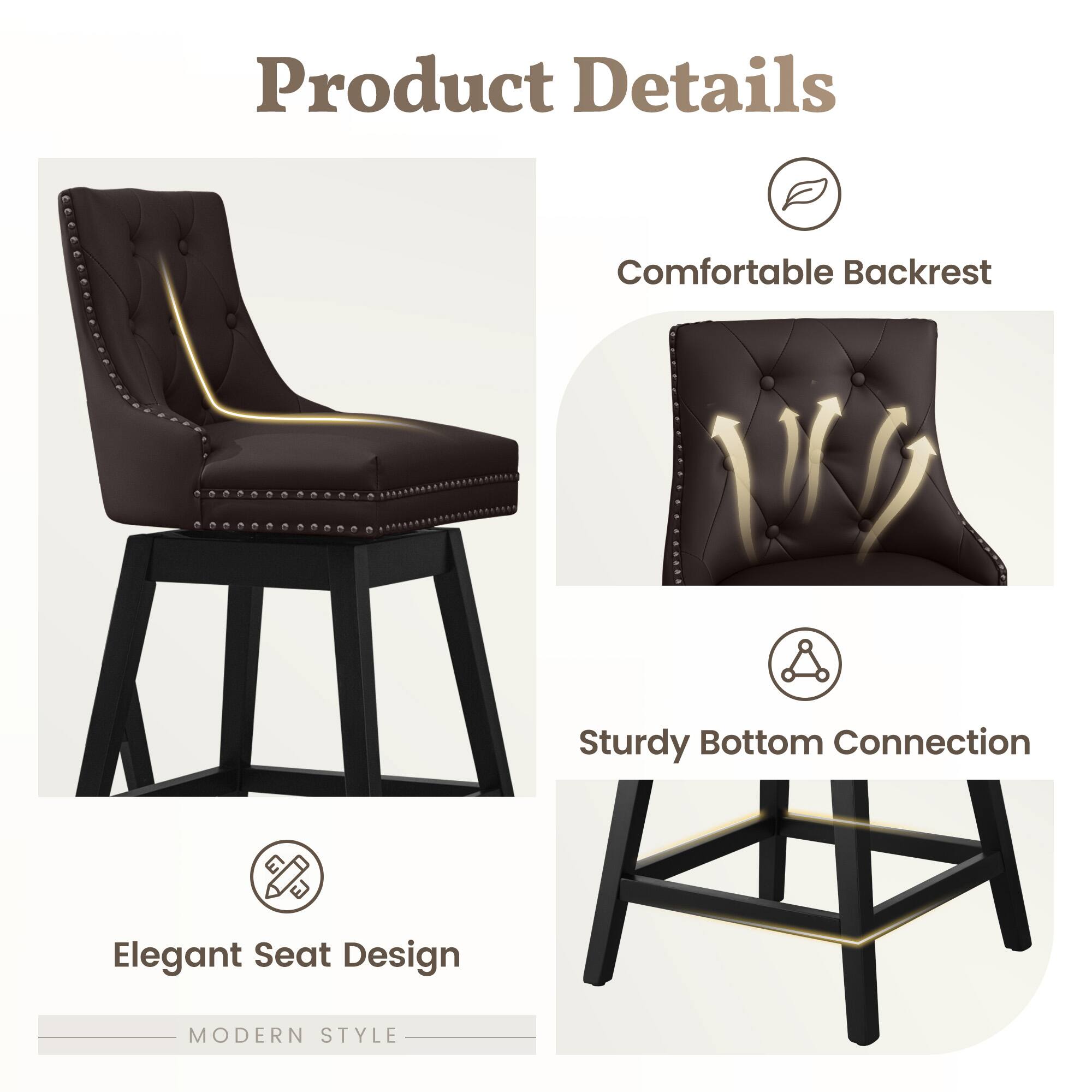 Product Details

- Comfortable Backrest
- Sturdy Bottom Connection
- Elegant Seat Design

MODERN STYLE